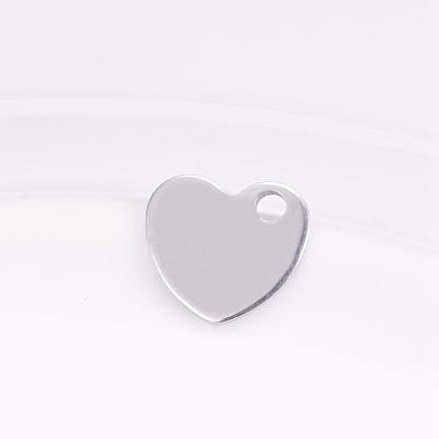 China Junjiang SP0010 cute best selling silver color custom logo stainless steel heart shaped sideway charm for sale