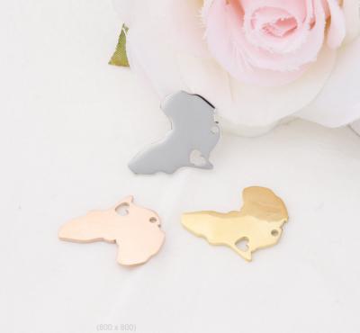 China FASHIONABLE High Quality Mirror Polish Stainless Steel Hollow Africa Map Pendant for sale