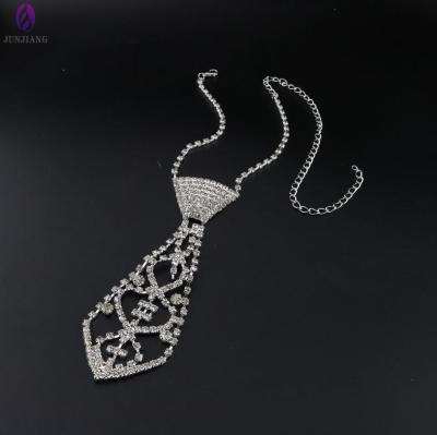 China New Design Fashion Luxurious Gemstone Crystal Women's Necktie Pendant Necklace for sale