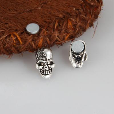 China Fashion Men's New Style Magnet Stud Earrings Men's Studs Alloy Crystal Skull Magnet Stud Earrings for sale