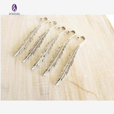 China Best Selling Delicate Europe Fashion Vintage Antique Silver Metal Feather Bookmark for sale