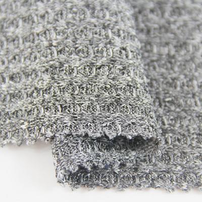 China Factory supply 200gsm 95% polyester 5% spandex stretch 3*3 anti-static waffle knitted fabric for cardigan shawl for sale