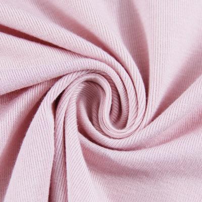 China Spandex 1*1 Rib Knitted Fabric For Spandex 5% Stretch 95% Stretch Fashion Four Way T-shirt Homewear Clothing for sale