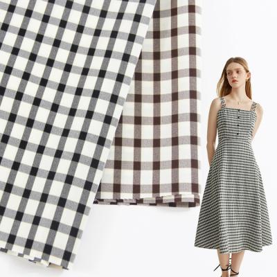 China Wholesale 89% Hot QUICK DRY Polyester 11% Spandex 150gsm Yarn-Dyed Classic Plaid Woven Fabric For Women Dress Shirts for sale