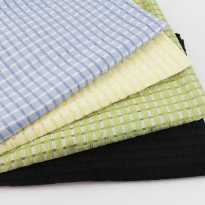 China High Quality Shrink-Resistant Polyester / Cotton /Nylon Yarn-Dyed Bubble Control Fabric For Dress Shirts for sale