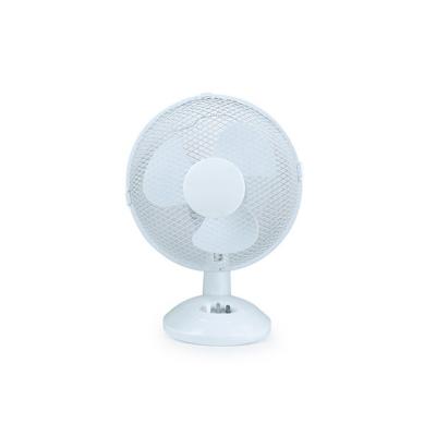 China Air Cooling Home And Office 3 Gear Plastic White Oscillating Desktop Table Fan for sale