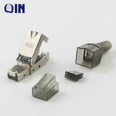 China LAN Cable Toolless Cat6a Cat7 STP RJ45 Male Connector 8P8C Shielded RJ45 Cat7 Modular Plug Toolless Plug for sale