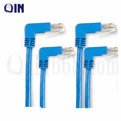 China 1000 Base-T4 Cat6 UTP stranded 4pairs copper since 7x0.16mm 7x0.18mm 7x0.2mm patch cord 90 degree patch cable for sale