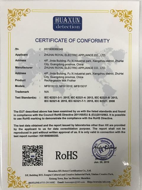 RoHS - Zhuhai Royal Electric Appliance Co., Ltd.