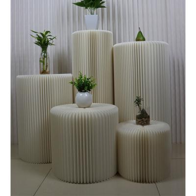 China Factory Supply 36CM*115CM White Round Birthday Event Paper Pedestal Display Rack for sale