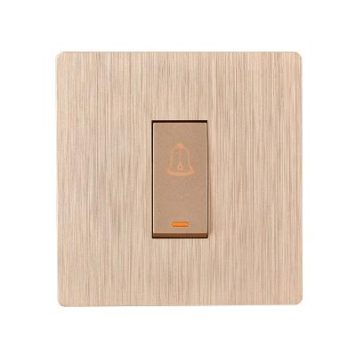 China High Quality Single Gold Color Door Bell Push Switch 220V 10A Wall Switch for sale