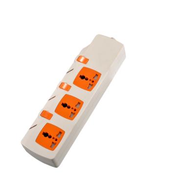 China Good quality simple promotional fashion orange button with socket 3 independently switch white power board for sale