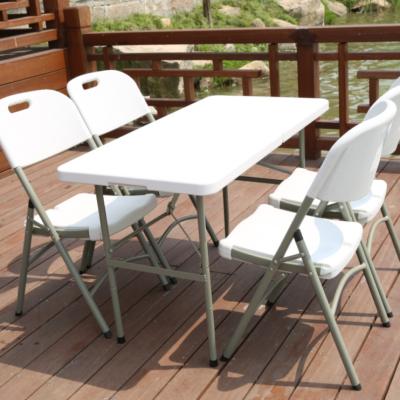 China (Size) new adjustable plastic folding dinner table with chairs for sale