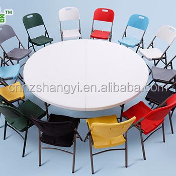 China Outdoor Table Cheap Plastic Round Folding Table for sale