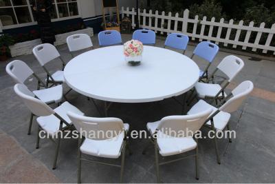 China Outdoor table 5ft rental foldable plastic round tables for sale