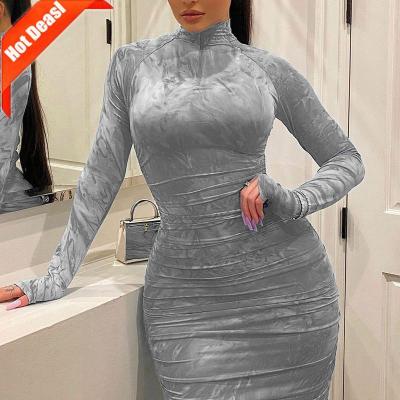 China Competitive Price 2022 Anti-Static Plus Size Maxi Long Sleeve Casual Womens Sexy Dresses Summer Autumn Ladies Bodycon Corset Dress for sale