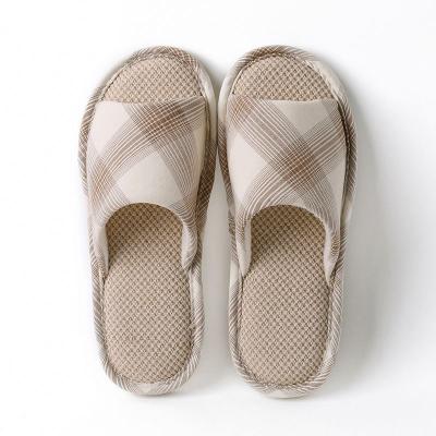 China SUMMER spring spring toe indoor slipper woman man home cotton four-season canvas anti-skid for sale