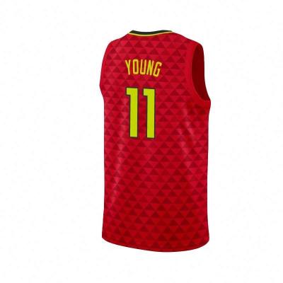 China Men's Trae Young Basketball Jersey #11 Embroidered Antibacterial / Basketball Shorts Uniform Sleeves for sale