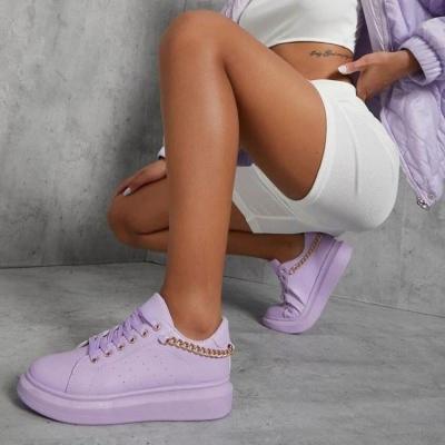 China 2022 fashion trend hot sale casual shoes for ladies PU style shoes large size sports walking shoes for sale