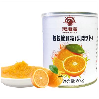 China Canned Pirate 800g Black Orange Granule Pulp Preserves Fruits for sale