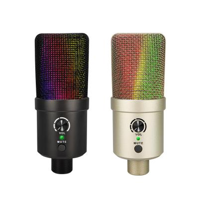 China Microphone USB RGB Studio Handheld Condenser Microphone Set For Radio PC Recording Youtube Streaming Podcast for sale