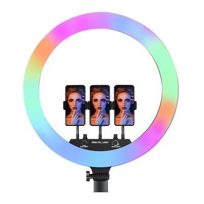 China Mini Ring Light Studio Circle Selfie 18 inch RGB Led Photographic Light Kit with Remote Tripod Mount Phone Holder for sale