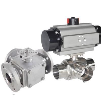 China General Hot Selling Sanitary Electric Three Way Flanged Ball Valve 3 Ways With Factory Price for sale