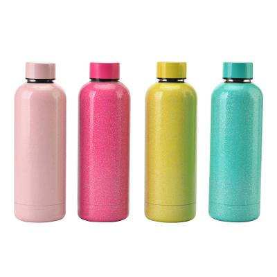 China Viable Steel and Stainless Steel Promotional 500ml Vacuum Double Flask Water Bottle for sale