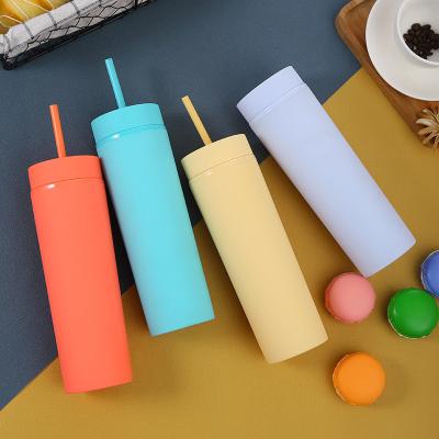 China 2021 Hot Sales Sustainable Colorful Plastic Bottle Frosted Leakproof Water Bottles Water Tea Coffee Cup for sale