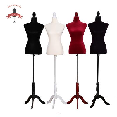 China Normal Glass Velvet Upper-body Adults Female Mannequin Head Tripod Stand No Face Female Mannequin for sale