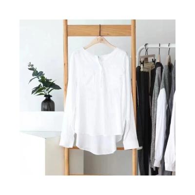 China Shop Breathable Clothing Wholesale White Women's Long Time High Quality Long Sleeve Blouse Tops for sale