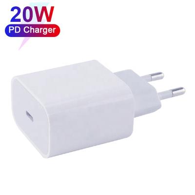 China Premium Mobile Phone CE FCC Certificated EU AC Plug 20W PD C C 4.0 Fast USB Travel Wall Charger For iPhone 12 11 for sale