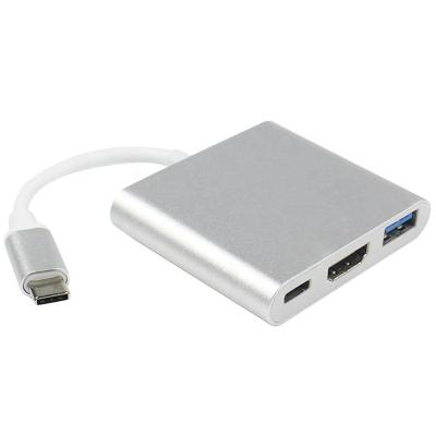 China COMPUTER OEM 1080P 3 in 1 USB Hub Type C USB C 3.1 to HDTV+USB Adapter with PD Charging Port for sale