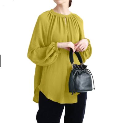 China Anti-Shrink Spring 20223 new loose French chiffon blouse long-sleeved sagging blouse ladies blouse for sale