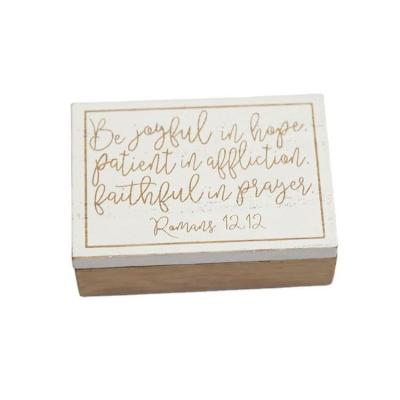 China Europe Religious Hot Sale Europe Be Jayful In Hope Sign Prayer Wooden Box With Dividers for sale