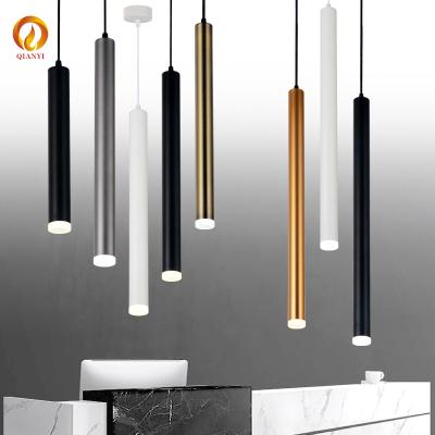 China Modern Nordic Pendant Lights Adjustable Home Hotel Hanging Black Aluminum Hall Lighting Lamp Long Tube Kitchen Light Length for sale