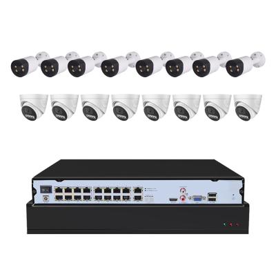 China NIGHT VISION 5MP IP Camera Surveillance System 8CH 16CH NVR Set Built-in MIC H.265 POE CCTV Camera Security Monitor Kit for sale