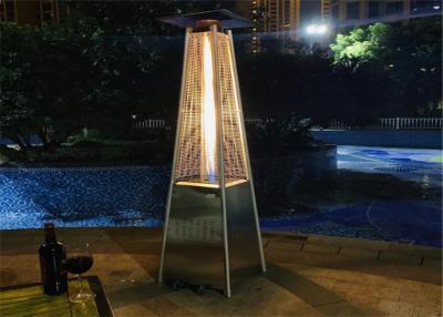 China Outdoor 2270mmH stainless steel silver gas real flame pyramid patio heater for sale