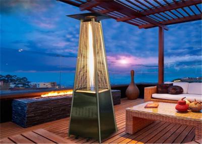 China Outdoor 2270mmH stainless steel silver gas glass tube pyramid flame patio heater for sale