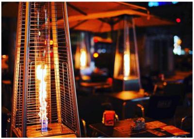 China 2270mmH silver gas fire pyramid stainless steel infrared patio heater lamps for sale