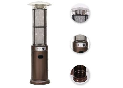 China Outdoor free standing Silver Stainless Steel Cylindrical bullet gas patio heater for sale