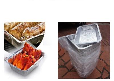 China Disposable Hard Rectangular Grill Food Roast Trays Aluminum Foil BBQ Tray for sale