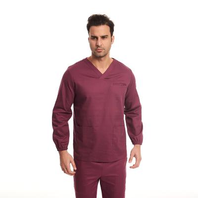 China Hospital Customized Mens Scrubs Set Nurse Short Sleeve Scrub Uniform for sale