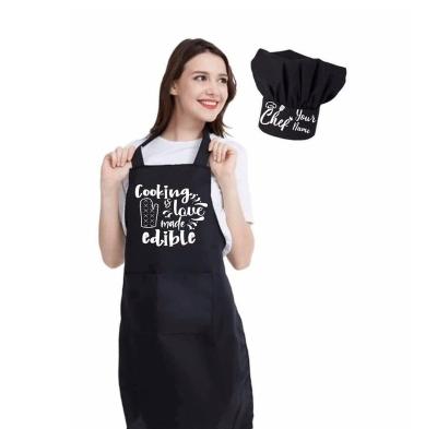 China FREE SAMPLE Sustainable Cooking Is Edible Commercial Apron Made Of Love With Matching White Chef Hat Apron Only Gift For Wife And Beloved Chef for sale