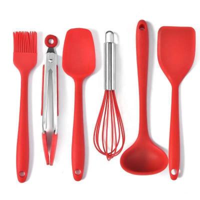 China Eco Friendly Silicone Kitchen Utensils 6 Pieces Cookware Non-Stick Cookware Sets With Spatula Set for sale