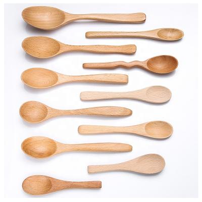 China Sustainable Biodegradable Natural Wooden Disposable Tea Spoon Wooden Ice Cream Utensils Spoons for sale