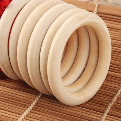 China Europe Natural Wood Beads Wooden Rings Circles Log Jewelry Making Ring For DIY for sale