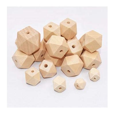 China Wholesale Natural Round 12MM Wooden Teether DIY Painting/Decoration,Custom Hexagon Wooden Beads For Jewelry Making for sale