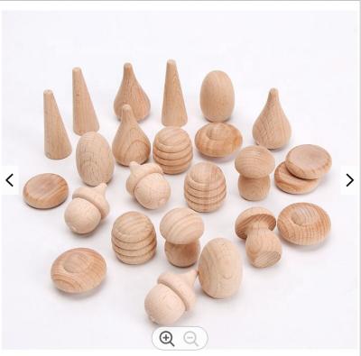 China Custom 3-4cm Diy Unfinished Natural Wooden Color Peg Dolls For Painted Crafts Wooden Pendant Decoration from Europe for sale