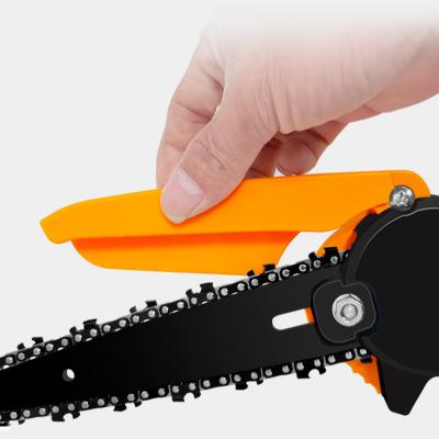 China Anti-slip Attractive Type Cordless chain saw machine price Orange Wood  Powerful  battery lithium chain saw for sale